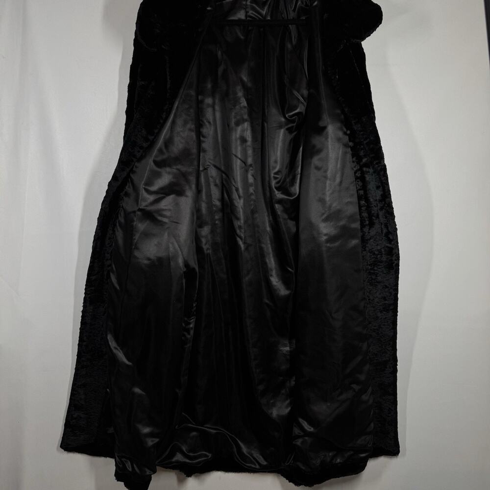 VTG Dasco Faux Fur Black Long Womens Size Large Mob Wife Glamour Silky Soft - Picture 6 of 8